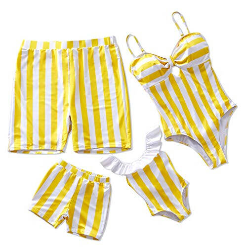 IFFEI Family Matching Swimsuits One Piece Bathing Suits Hollow Out Monokini Mommy and Me Swimwear Beachwear - 8