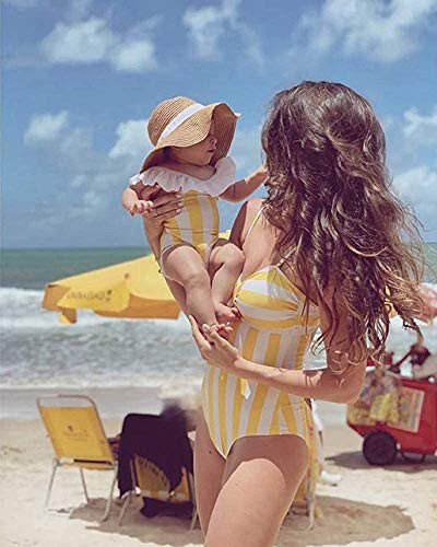 IFFEI Family Matching Swimsuits One Piece Bathing Suits Hollow Out Monokini Mommy and Me Swimwear Beachwear - 10