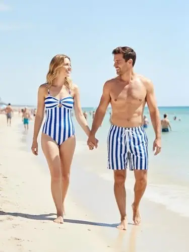 IFFEI Family Matching Swimsuits One Piece Bathing Suits Hollow Out Monokini Mommy and Me Swimwear Beachwear - 1