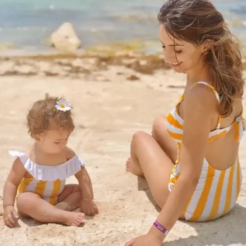 IFFEI Mommy and Me Family Matching Swimsuits Cut Out One Piece Bathing Suits Monokini Swimwear Beachwear - 5