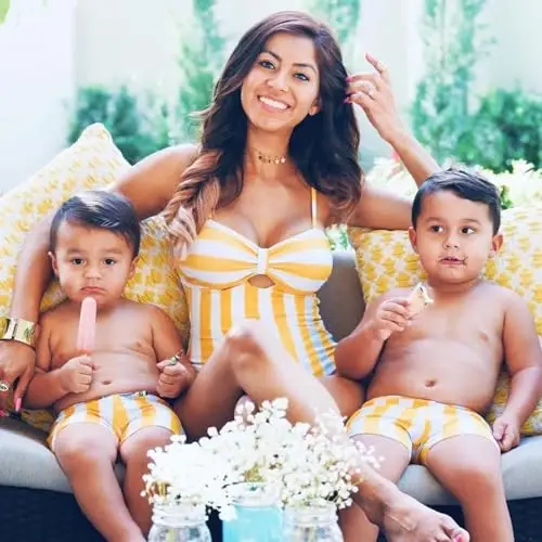 IFFEI Mommy and Me Family Matching Swimsuits Cut Out One Piece Bathing Suits Monokini Swimwear Beachwear - 2