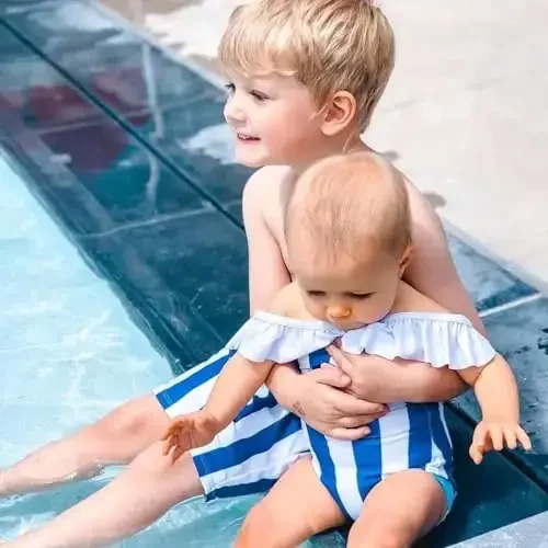 IFFEI Oila uchun mos suzish kostyumlari Bir qismli cho'milish kostyumlari Bo'sh monokini Ona va men suzish kiyimi Plyaj kiyimi - 5