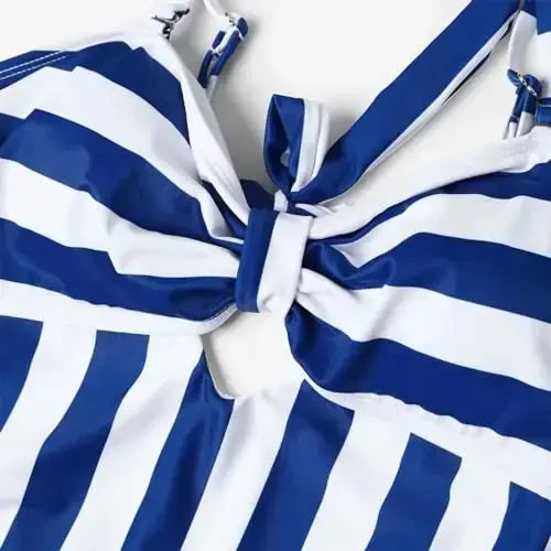 IFFEI Oila uchun mos suzish kostyumlari Bir qismli cho'milish kostyumlari Bo'sh monokini Ona va men suzish kiyimi Plyaj kiyimi - 6