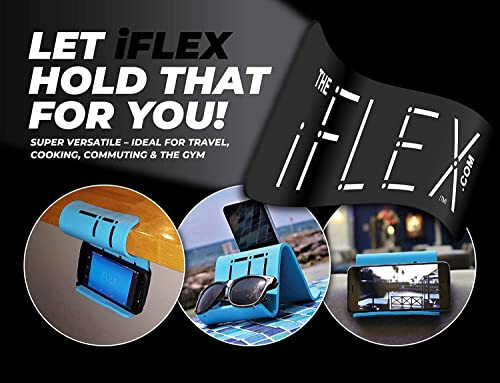 iFLEX Ish va Uy uchun Sozlanadigan Mobil Telefon Stendlari va Planshet Stendlari - Moslashuvchan Telefon Tutqichi Video Qo'ng'iroqlar Uchun Ideal iPhone Stendlari bo'lib, Har Qanday Qurilmani Ushlashi Mumkin - 3