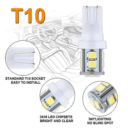 iFunyLED 24 dona Kubba Chiroqi LED Avtomobil ichki Lampochka to'plami 194 T10 DE3175 578 31mm 42mm Lampochkalar Avtomobil xaritasi Nomer plitasi Eshik Yon marker Burun Bagaj Chirog'i - Oq - 6