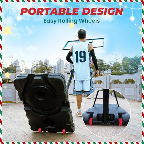 IGL Portable Basketball Hoop, 5.6-10FT Adjustable Basketball Goal System, 44 Inch Outdoor Basketball Hoop & Goals for Kids, Youth, and Adults in The Backyard, Driveway with PC Backboard - 6