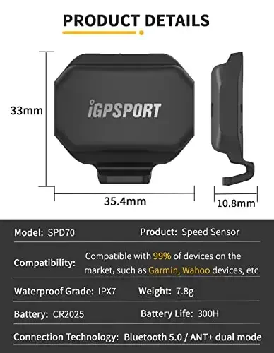 iGPSPORT BSC100S GPS Bike Computer Wireless, 2.6'' LCD Display 40H Rechargeable Waterproof Cycling Computer Bluetooth ANT+ - 1