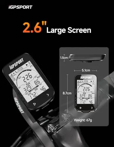 iGPSPORT BSC100S GPS Bike Computer Wireless, 2.6'' LCD Display 40H Rechargeable Waterproof Cycling Computer Bluetooth ANT+ - 4