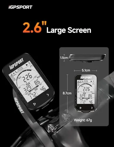 iGPSPORT BSC100S Velosiped Kompyuteri Simsiz, 2,6 dyuymli LCD Displey Qayta Zaryadlanuvchi Su o'tkazmaydigan GPS Velosiped Kompyuteri - 3