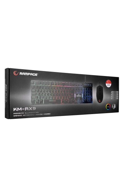 Игровая клавиатура + мышь Km-Rx9 Cypher Black Usb с радужной подсветкой Q Standard - 7