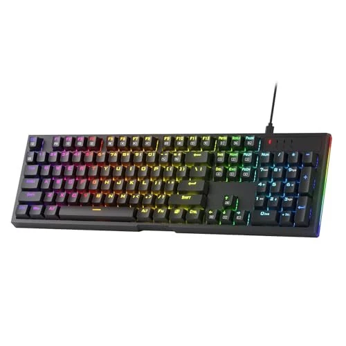 Игровая клавиатура Redragon K670 RGB с подсветкой, 104 клавиши, механическая клавиатура с горячей заменой, модернизированный разъем, тихий линейный красный переключатель - Redragon
