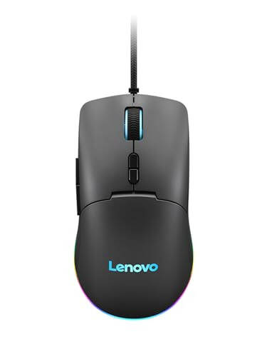 Игровая мышь Lenovo M210 RGB с проводным подключением для ПК, ноутбука, компьютера с Windows и Chrome OS - 3 зоны RGB, 8000 DPI регулируемый датчик, 7 программируемых кнопок - Мышь с ладонью для геймеров (черная) - 2