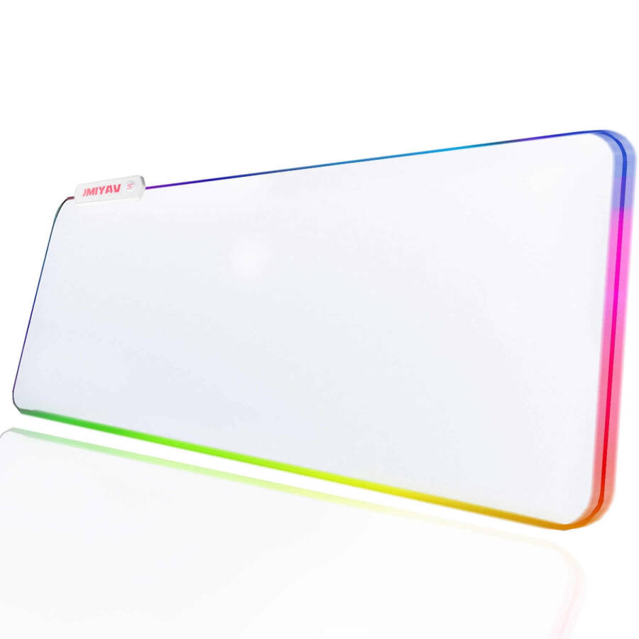 Игровая подставка для мыши с RGB-подсветкой, нескользящим резиновым основанием, увеличенного размера (31,5x12 дюймов). Идеально подходит для геймеров! - 6