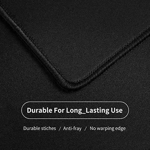 Игровой коврик ALOANES большого размера с нескользящим резиновым основанием, прошитым краем, коврик для стола для ноутбука, компьютера и ПК, подставка для запястья для геймера, офис и дом, классический черный XL 11.81''x31.50''x0.12'' - 8