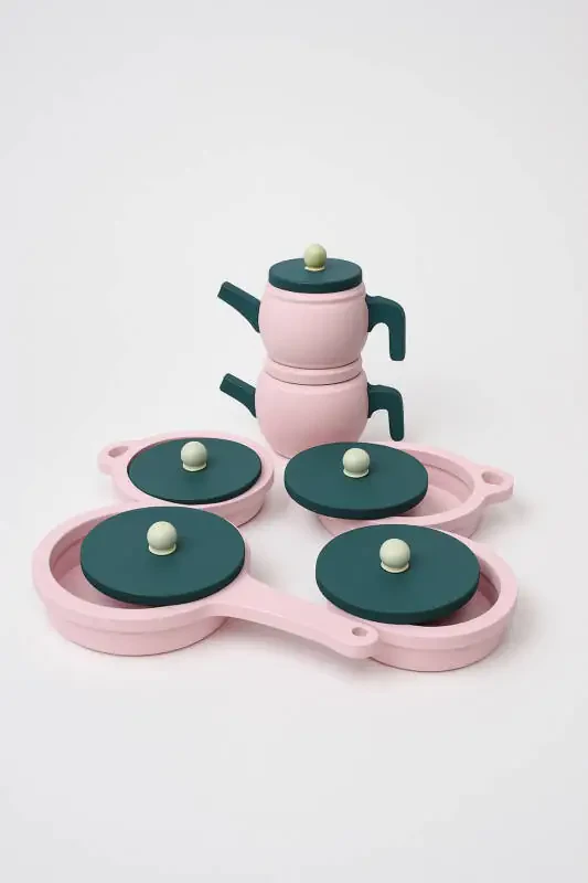 Игрушечный набор посуды для кухни (РОЗОВЫЙ) - 2