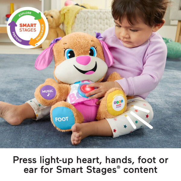 Игрушка для обучения Fisher-Price Laugh & Learn Smart Stages Sis Puppy Plush для младенцев, малышей и детей раннего возраста, от 6 месяцев. - 9