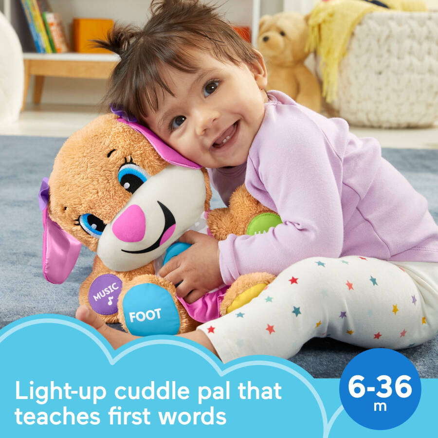 Игрушка для обучения Fisher-Price Laugh & Learn Smart Stages Sis Puppy Plush для младенцев, малышей и детей раннего возраста, от 6 месяцев. - 2