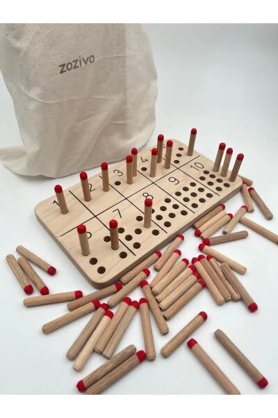 Игрушка для обучения счету с палочками Монтессори, развивающий деревянный материал для развития навыков счета - 5