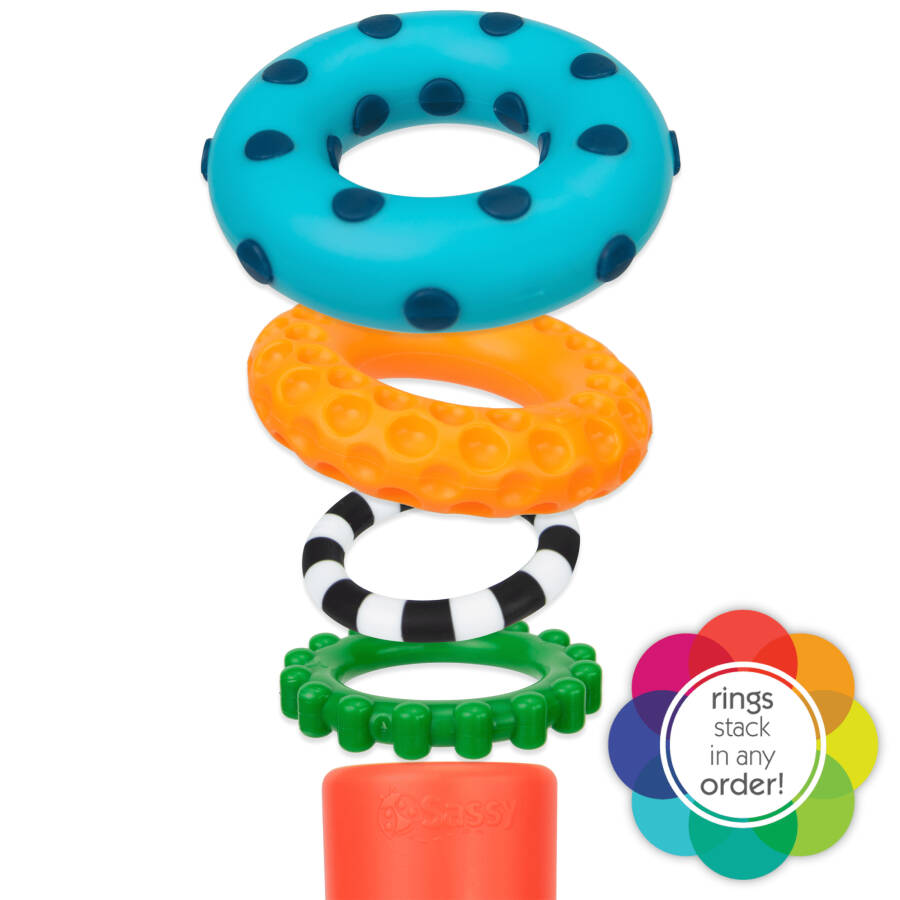 Игрушка для обучения STEM Sassy Stacks of Circles, 9 частей, от 6 месяцев - 14