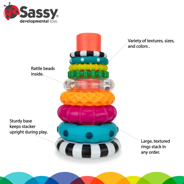 Игрушка для обучения STEM Sassy Stacks of Circles, 9 частей, от 6 месяцев - 15