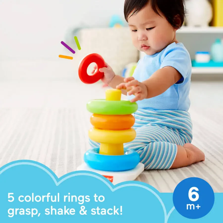 Игрушка для складывания колец Fisher-Price Rock-a-Stack с качающейся основой для младенцев - 2