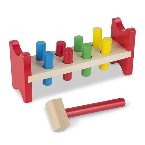 Игрушка Melissa & Doug Deluxe Wooden Pound-A-Peg с молотком - сертифицирована FSC - 37