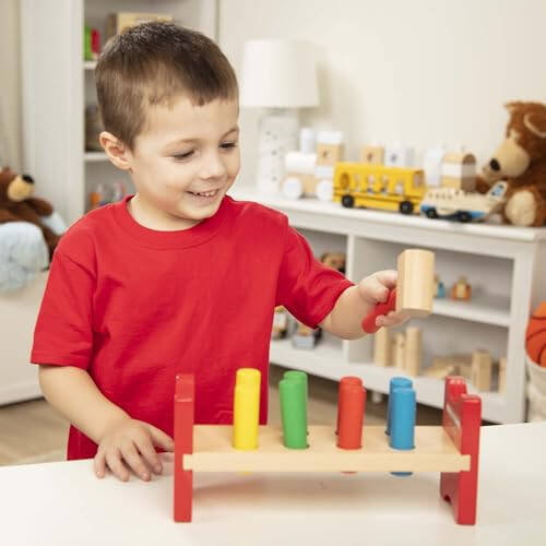 Игрушка Melissa & Doug Deluxe Wooden Pound-A-Peg с молотком - сертифицирована FSC - 38