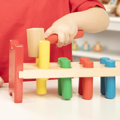 Игрушка Melissa & Doug Deluxe Wooden Pound-A-Peg с молотком - сертифицирована FSC - 42