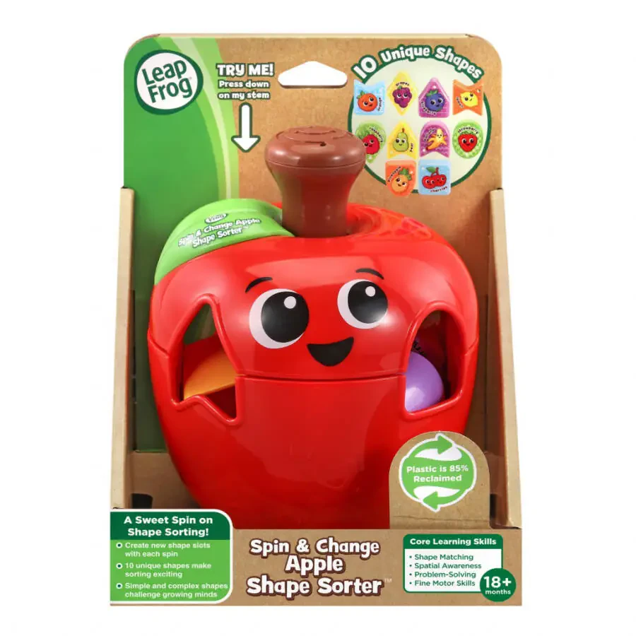 Игрушки для сортировки форм LeapFrog Spin & Change Apple Shape Sorter™ с аксессуарами в комплекте, игрушки для малышей и детей младшего возраста - 8