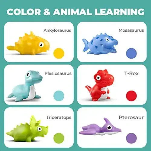 Hely Cancy Infant Bath Toys for 18 Months - No Hole Animal Bathtub Toys, Baby Bath Tub Toys - 6