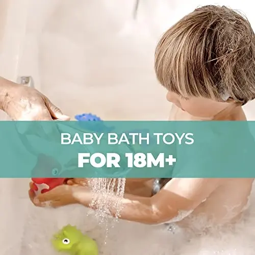 Hely Cancy Infant Bath Toys for 18 Months - No Hole Animal Bathtub Toys, Baby Bath Tub Toys - 3