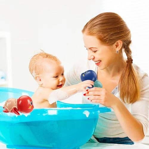 Игрушки для ванны TOHIBEE, 3 шт. Милые плавающие черепахи для купания малышей 1-3 лет, плавающие заводные игрушки для мальчика и девочки 1 года, игрушки для ванны для новорожденных, игрушки для бассейна для дошкольников - MODAZONE (1)