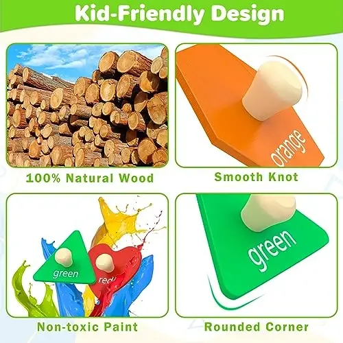 Игрушки Jumlys Montessori для малышей 1, 2, 3 года, деревянные головоломки для изучения форм для ребенка 12-18-24 месяцев, ранние образовательные игрушки, идеальные рождественские подарки на день рождения для мальчиков и девочек в возрасте 1-3 лет - 4