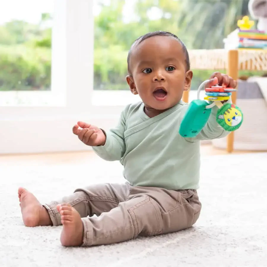 Игрушки-прорезыватели для младенцев 6-12 месяцев Infantino Music & Lights Busy Play Key Teether Set, разноцветные - 5