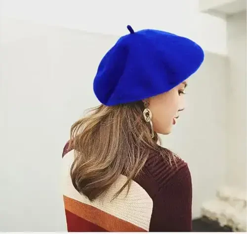 IHAUIUE Bir rangli beret shlyapalar jun jun klassik fransuz shlyapalari oddiy iliq rassomlar kepkalari ayollar, xonimlar, qizlar uchun - MODAZONE (1)