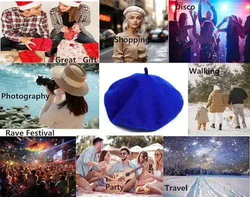 IHAUIUE Bir rangli beret shlyapalar jun jun klassik fransuz shlyapalari oddiy iliq rassomlar kepkalari ayollar, xonimlar, qizlar uchun - 6