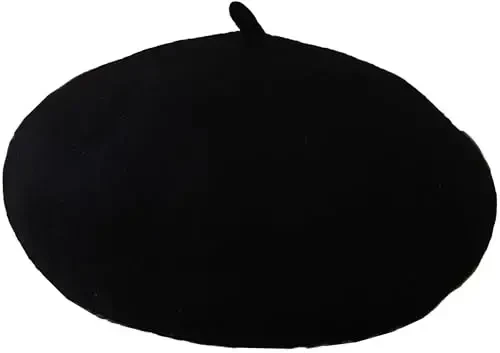 IHAUIUE Solid Color Berets Hat Wool Classic French Hats Simple Warm Painters Caps for Women, Ladies, Girls - 1