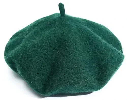 IHAUIUE Solid Color Berets Hat Wool Classic French Hats Simple Warm Painters Caps for Women, Ladies, Girls 