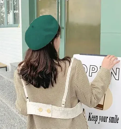 IHAUIUE Solid Color Berets Hat Wool Classic French Hats Simple Warm Painters Caps for Women, Ladies, Girls - 3