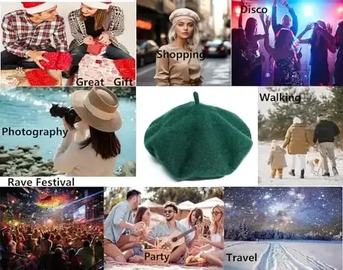 IHAUIUE Solid Color Berets Hat Wool Classic French Hats Simple Warm Painters Caps for Women, Ladies, Girls - 6