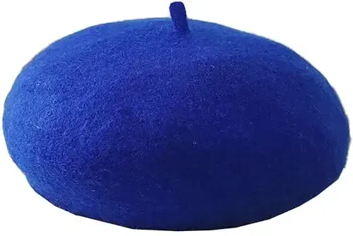 IHAUIUE Solid Color Berets Hat Wool Classic French Hats Simple Warm Painters Caps for Women, Ladies, Girls 