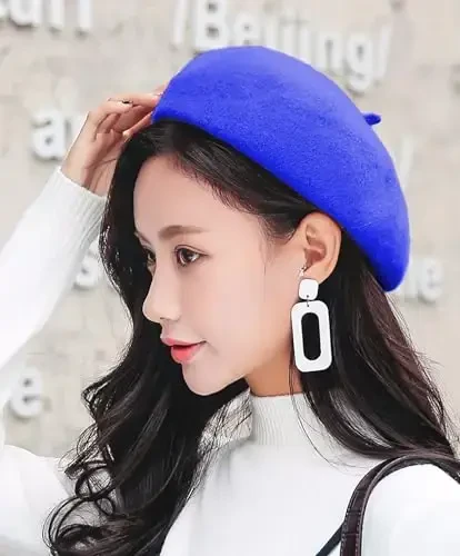 IHAUIUE Qattiq Rangli Beret Shlyapa Jun Klassik Frantsuz Shlyapalari Ayollar, Xonimlar, Qizlar uchun Oddiy Issiq Rassomlar Kepkalari - 3