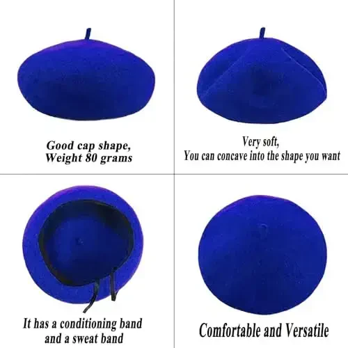 IHAUIUE Qattiq Rangli Beret Shlyapa Jun Klassik Frantsuz Shlyapalari Ayollar, Xonimlar, Qizlar uchun Oddiy Issiq Rassomlar Kepkalari - 5