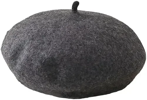 IHAUIUE Solid Color Berets Hat Jun klassik fransuz shlyapalari Oddiy iliq rassom qalpog'i Ayollar, xonimlar, qizlar uchun junli beretlar - MODAZONE
