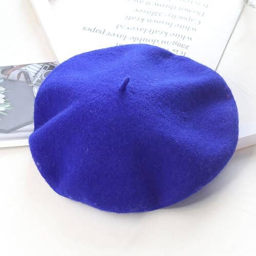 IHAUIUE Solid Color Berets Hat Wool Classic French Hats Simple Warm Painters Caps for Women, Ladies, Girls - 5