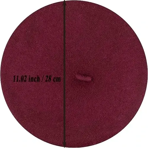 IHAUIUE Solid Color Berets Hat Wool Classic French Hats Simple Warm Painters Caps for Women, Ladies, Girls - 14