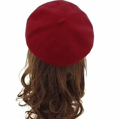 IHAUIUE Solid Color Berets Hat Wool Classic French Hats Simple Warm Painters Caps for Women, Ladies, Girls - 4