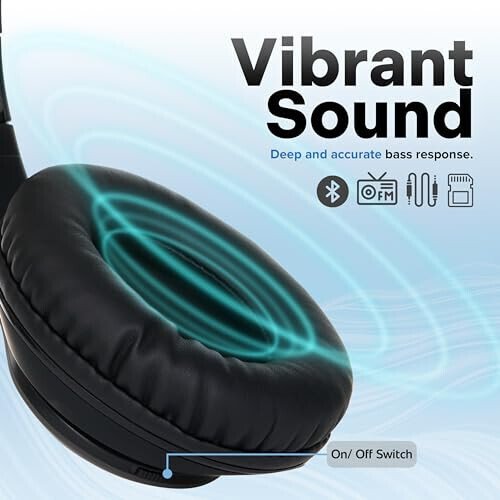 iJoy Bluetooth Quloqchinlar Quloq Ustida, Simsiz va Simli Katlanadigan Quloqchin Ichki Mikrofon, FM, Micro SD Kart Uyasi - (Maxfiy) Kattalar Bolalar Erkaklar Ayollar - Audifonos Auriculares Inalambricos - MODAZONE (1)