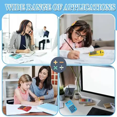 IJRPLM 18 Pack Mini Calculators,Pocket Size Basic Calculators,Solar Battery Dual Power Function Calculator,8 Digit Display Handheld Calculators Bulk for Students Kids School Home Office(9 Colors) - 7