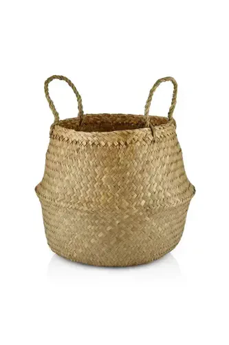 Ikeanatural Large Foldable Wicker Basket / Planter 35x32cm - 8
